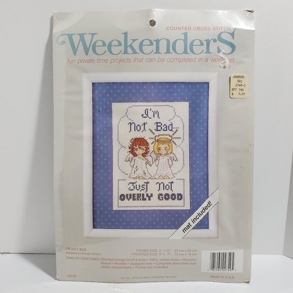 Vintage counted cross stitch Im not Bad Just not Overly Good new unopened - Picture 1 of 4